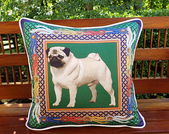 Pug Pillow, Christmas Gift, Pillow Cover, Dog Christmas, Black Friday