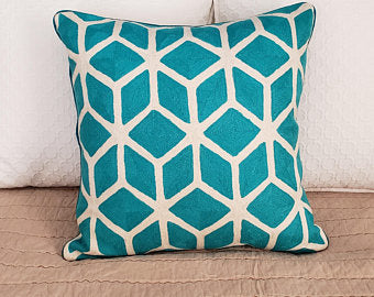 Jewel Tone, Turquoise Decorative Pillow, Throw pillow, Teal, Aqua Marine,   Christmas