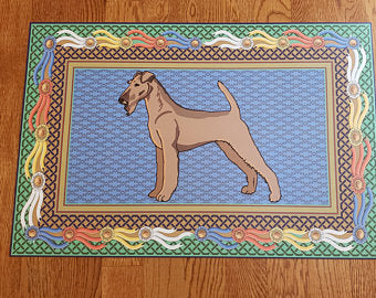 Irish Terrier Floor Mat, Vinyl Floor Mat, Door Mat, Dog Rug Christmas Gift Cyber Week Sale
