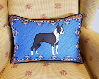 Boston Terrier Lumbar Pillow, Christmas Gift, Decorative Pillow, Dog Pillow, Unique Gift, Cyber Week Sale , Dog
