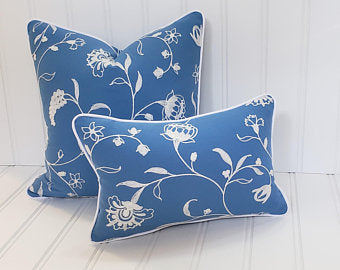 Blue and White Pillow, 20x20, 12x18, Decorative Pillow, Pillow Cover, French Country, Christmas Black Friday