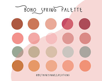 Boho Spring procreate palette - PNG and swatch Color Scheme Palette