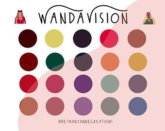 WandaVision procreate palette | PNG and Swatch Color Scheme Palette