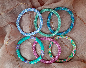Spring Colored Nepal Bracelet made by underprivileged Women in Nepal | Glass Bead Bracelets