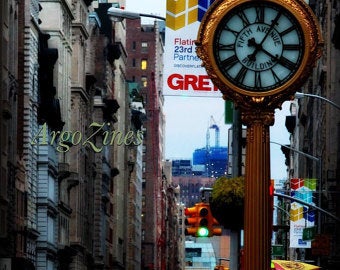 NYC, Manhattan Midtown,New York City,5th Avenue Clock, NY Flatiron District, Urban Photography, Clock Art,Flatiron Clock, Street Photography