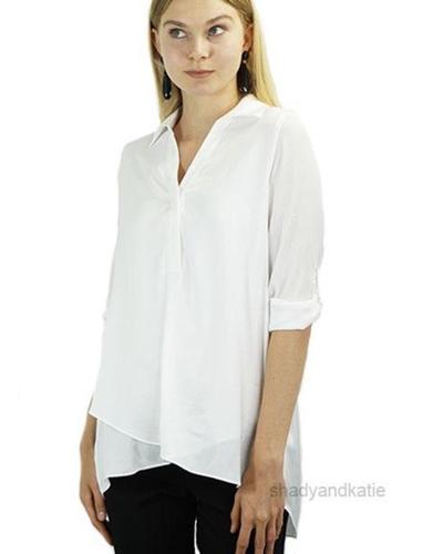 Air Flow Blouse in White by Renuar