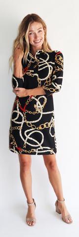 Bebe Dress in Black Ribbons and Chains by Jude Connally