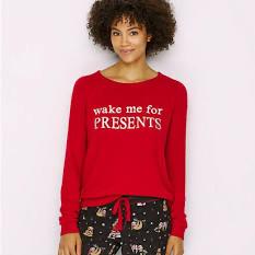 Wake Me for Presents Tee shirt in Red by PJ Salvage