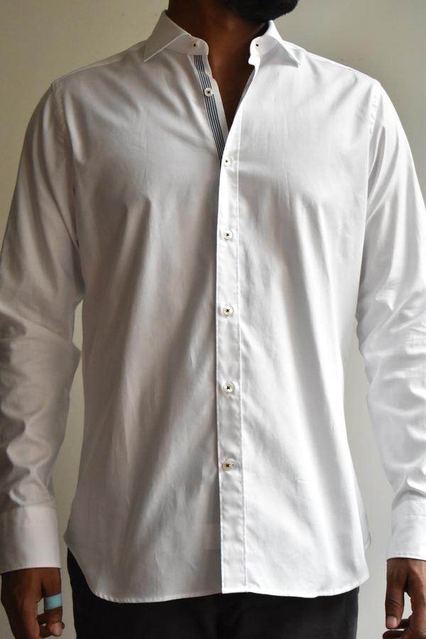 Caliban White Cotton Shirt