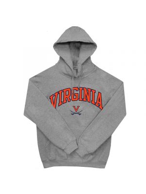 Jerzees Gray Arch Over V and Crossed Sabers Hooded Sweatshirt
