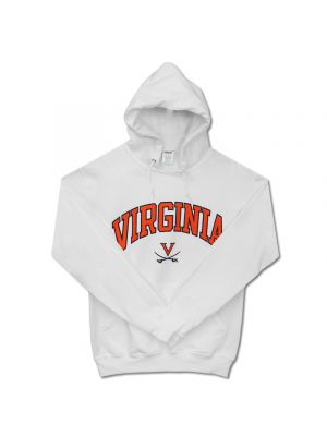 Jerzees White Arch Over V and Crossed Sabers Hooded Sweatshirt