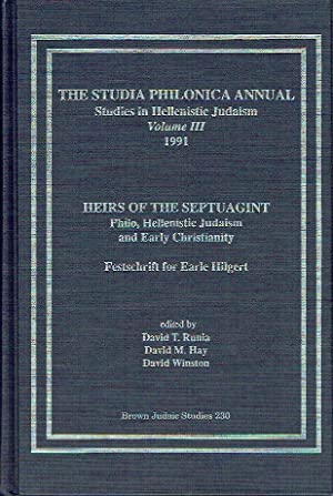 The Studia Philonica Annual : Studies in Hellenistic Judaism Volume III (1991)