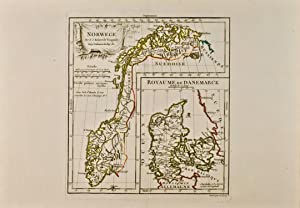 Norwege [and] Royaume de Danemarck [two maps on one sheet]