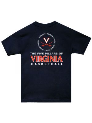Navy Five Pillars of Virginia Basketball T-Shirt
