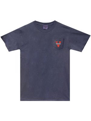 Navy Garment Dye Big V Pocket T-Shirt