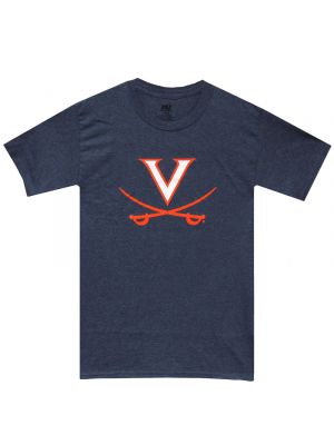 Navy Heather V and Crossed Sabers T-Shirt