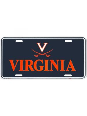 Navy License Plate with V and Crossed Sabers Over VIRGINIA