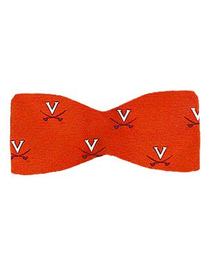 Orange Woven V and Crossed Saber Bow Tie
