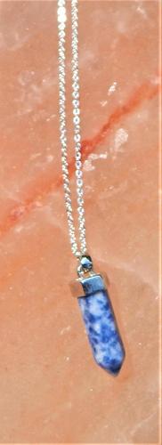 Calming Sodalite on a 16 inch silver chain