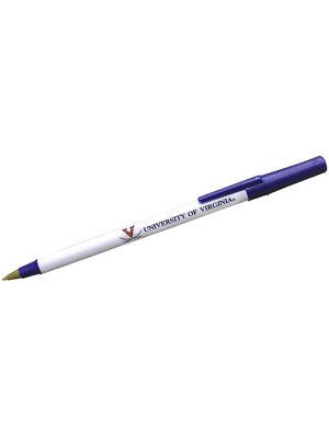 Round Stic Pen White with  V and Crossed Sabers