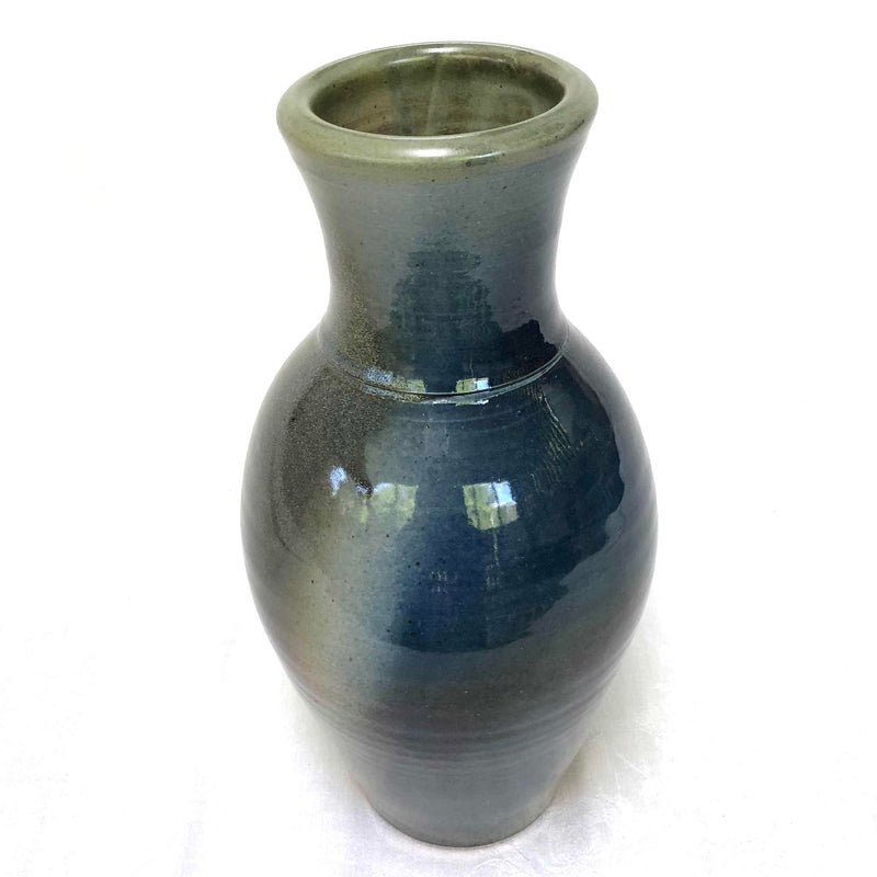 Tall Vase with Blue Spray Pattern