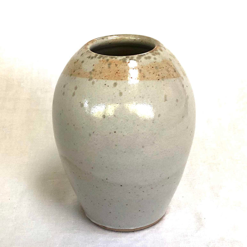 Round White Shino Vase