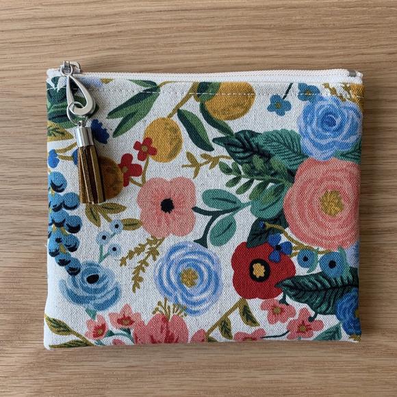 Dana Herbert Small Cotton Canvas Pouch - Lively Floral