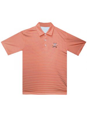 Vantage Orange and White Stripe Golf Shirt