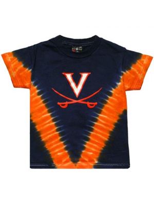 Youth Hanes Beefy Tee Tie Dyed with V and Crossed Sabers